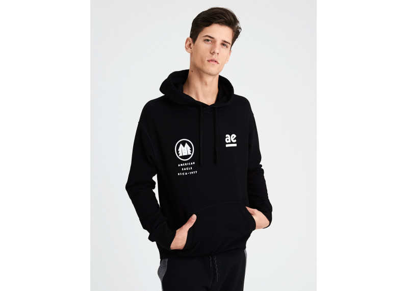AE ULTRA-SOFT GRAPHIC PULLOVER HOODIE