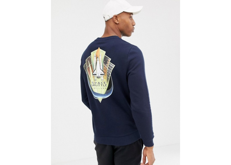 DESIGN sweatshirt with nasa print in navy