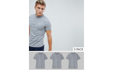 Abercrombie & Fitch 3 pack henley t-shirt icon logo