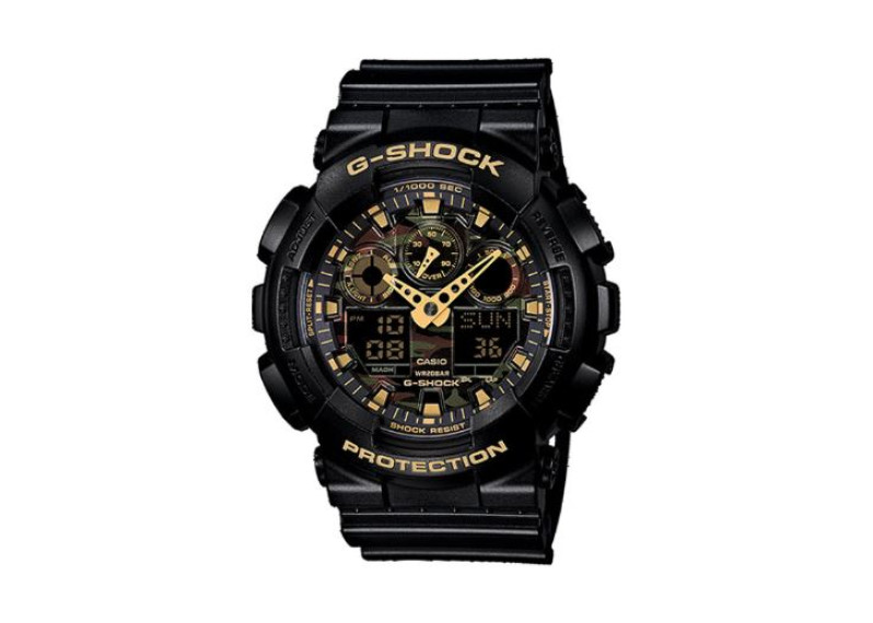 G-Shock GA-100CF-1A9CR Camouflage Dial Watch - Black/Gold
