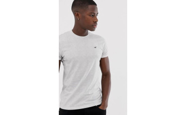icon logo slim fit t-shirt in white streaky marl