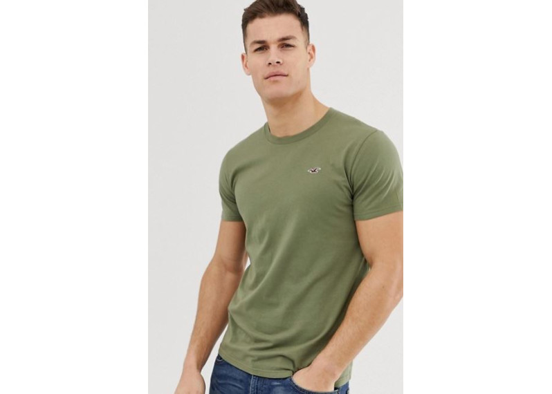 icon logo crew neck t-shirt in olive