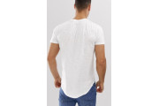 icon logo curved hem t-shirt in white