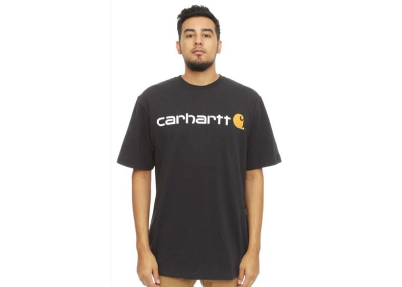 Carhartt,(K195) Signature Logo S/S T-Shirt - Black