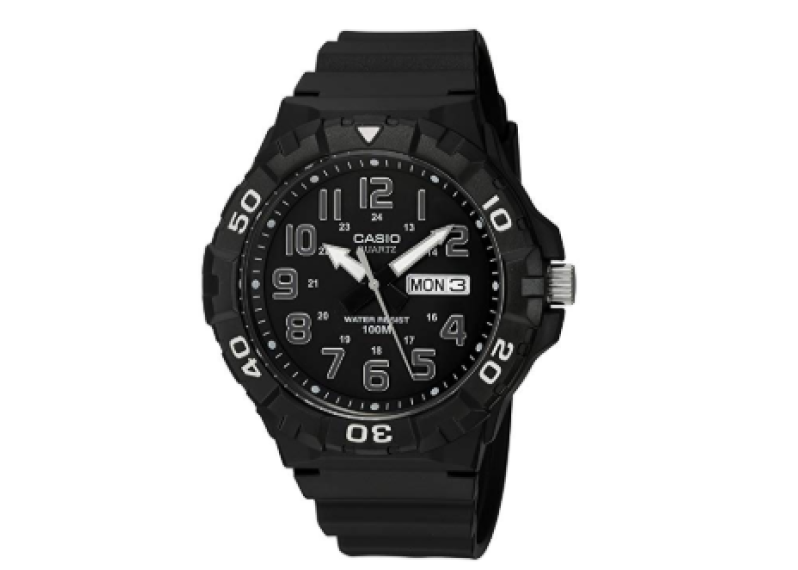 Casio Men's 'Diver Style' Quartz Resin Casual Watch, Color:Black (Model: MRW-210H-1AVCF)