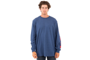 (K231) Signature Sleeve Logo L/S Shirt - Dark Cobalt Blue/Red