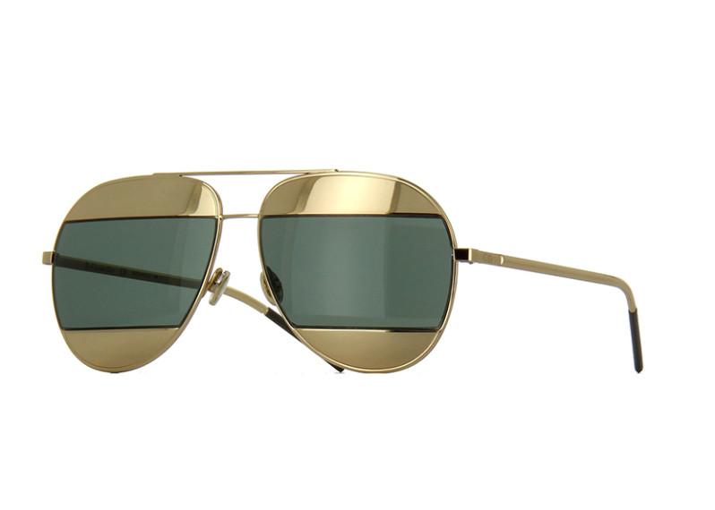 Dior Split Gold, Green Mirror Aviator Sunglasses