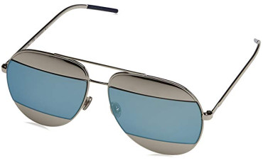 Dior Split Silver, Blue Mirror Aviator Unisex Sunglasses