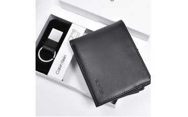 Calvin Klein Men's RFID Blocking Leather Bifold Wallet D Black