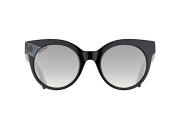 Jimmy Choo Gray Mirror Shaded Silver Cat Eye Sunglasses