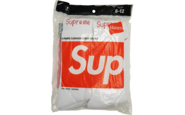Supreme Hanes Crew Socks Crew Socks (4 Pack) White