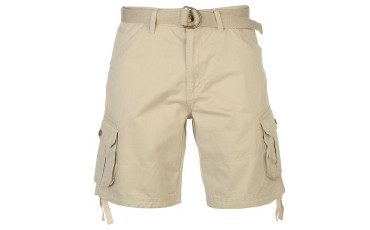 Lee Cooper Belted Cargo Shorts Mens - Stone