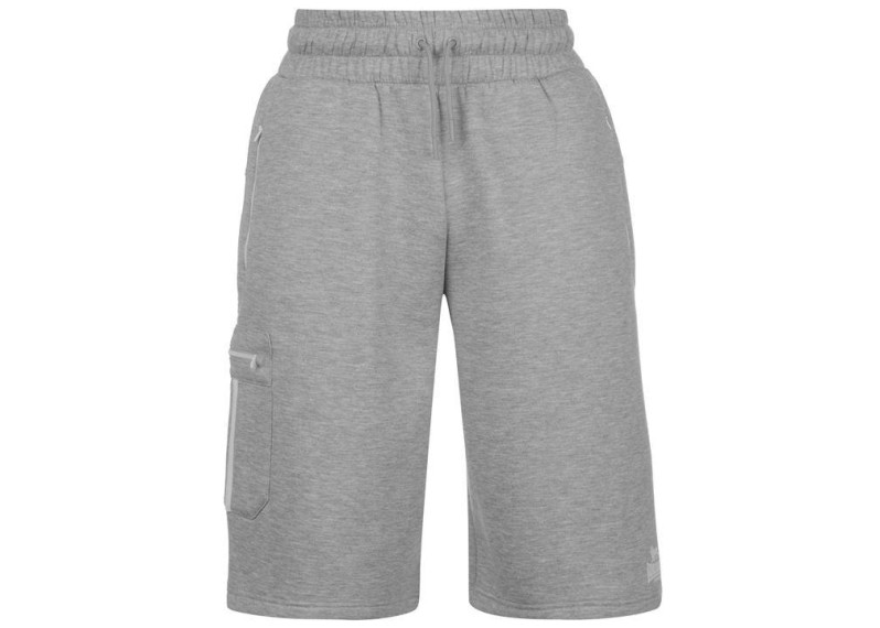 Lonsdale 2 Stripe Fleece Shorts Mens - Grey Marl