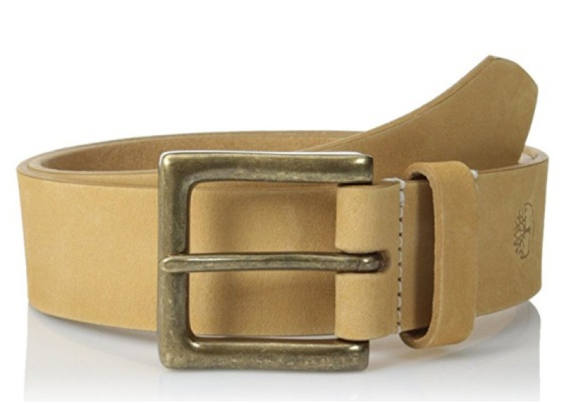 Timberland Men's 38 mm Boot Leather Belt-Wheat