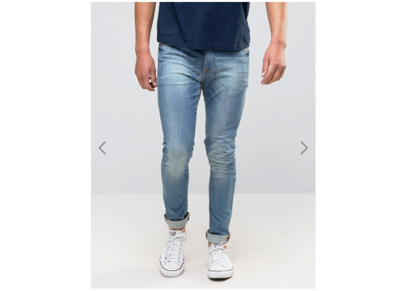 ASOS Super Skinny Jeans In Mid Wash Blue