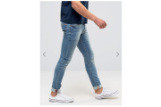 ASOS Super Skinny Jeans In Mid Wash Blue