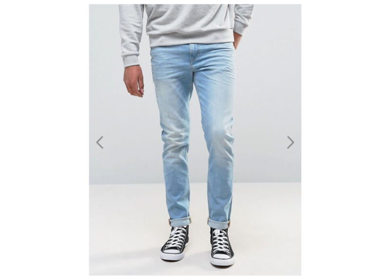 ASOS Skinny Jeans In 12.5oz Bleach Blue