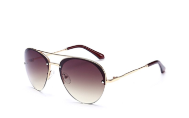 PRIVE REVAUX “The Warrior” Handcrafted Designer Aviator Sunglasses - Gold