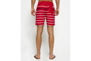 Vacation Stripe Swim Shorts - worn nautical red stripe