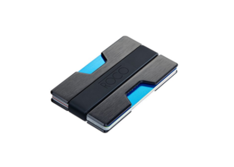 ROCO Minimalist Aluminum Slim Wallet RFID BLOCKING Money Clip - No.2 - Black