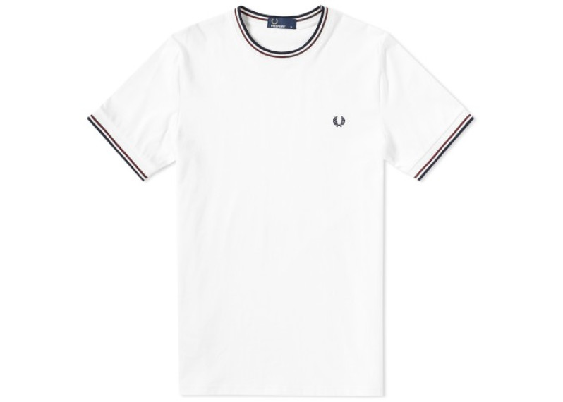 FRED PERRY TWIN TIPPED TEE - White