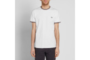FRED PERRY TWIN TIPPED TEE - White