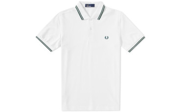 FRED PERRY SLIM FIT TWIN TIPPED POLO - White & Ivy