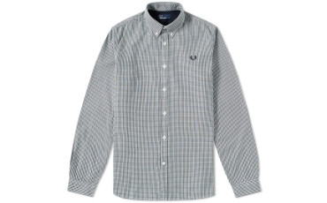 FRED PERRY BASKETWEAVE SHIRT - Ivy