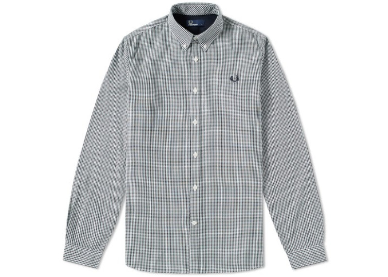 FRED PERRY BASKETWEAVE SHIRT - Ivy