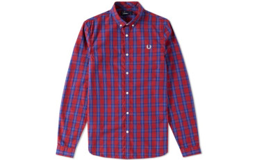 FRED PERRY TARTAN GINGHAM SHIRT - Red