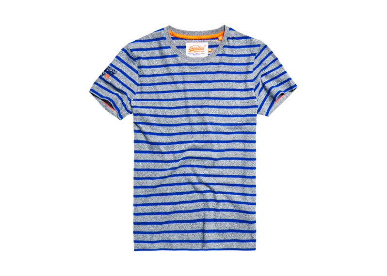 Classic Stripe Pocket T-shirt - pearl grey grit/electric blue