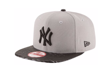 NEW ERA MLB LEATHER RIP SNAPBACK - New York Yankees | Grey/Black