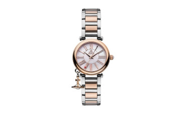 VIVIENNE WESTWOOD SILVER & ROSE GOLD MOTHER ORB WATCH