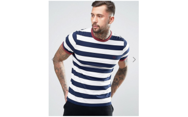 Fred Perry Striped Ringer T-Shirt in Blue