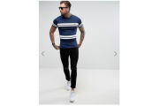 Fred Perry Slim Fit Bold Stripe T-shirt Blue