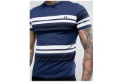 Fred Perry Slim Fit Bold Stripe T-shirt Blue