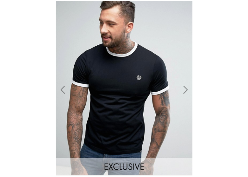 Fred Perry Ringer T-Shirt Exclusive in Black