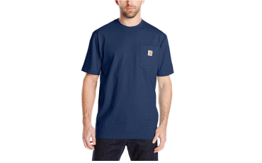 Carhartt Men's Workwear Short Sleeve T-Shirt in Original Fit K87 - Dark Cobalt Blue Heather