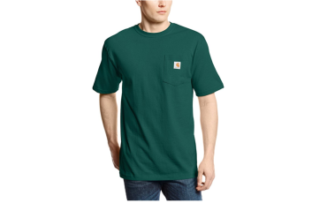 Carhartt Men's Workwear Short Sleeve T-Shirt in Original Fit K87 - Hunter Green