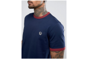 Fred Perry Ringer T-Shirt In Navy