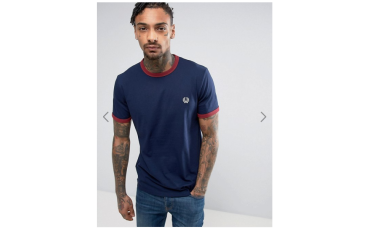 Fred Perry Ringer T-Shirt In Navy