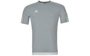adidas 3 Stripe Estro T Shirt Mens - Light Grey