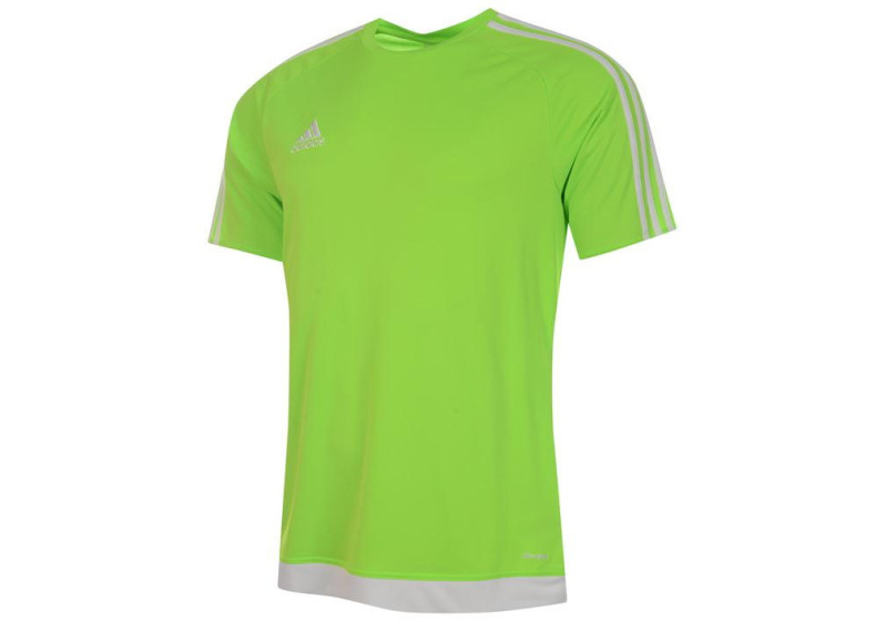 adidas 3 Stripe Estro T Shirt Mens - Solar Green