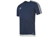 adidas 3 Stripe Estro T Shirt Mens - Dark Blue/White