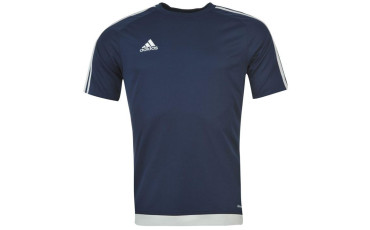 adidas 3 Stripe Estro T Shirt Mens - Dark Blue/White