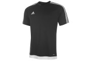 adidas 3 Stripe Estro T Shirt Mens - Black/White