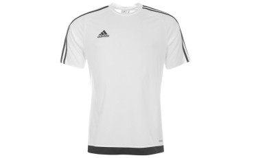 adidas 3 Stripe Estro T Shirt Mens - White/Black