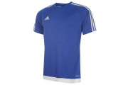 adidas 3 Stripe Estro T Shirt Mens - Bold Blue/White