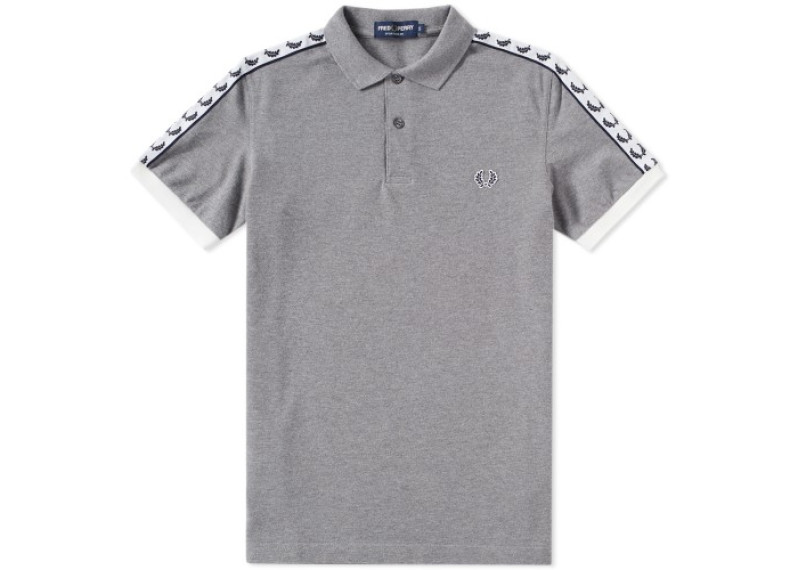 FRED PERRY TAPED POLO - Steel Marl