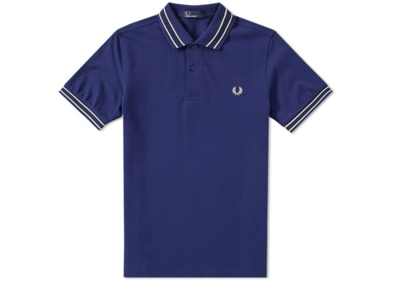 FRED PERRY TRAMLINE TIPPED POLO - French Navy & Yellow